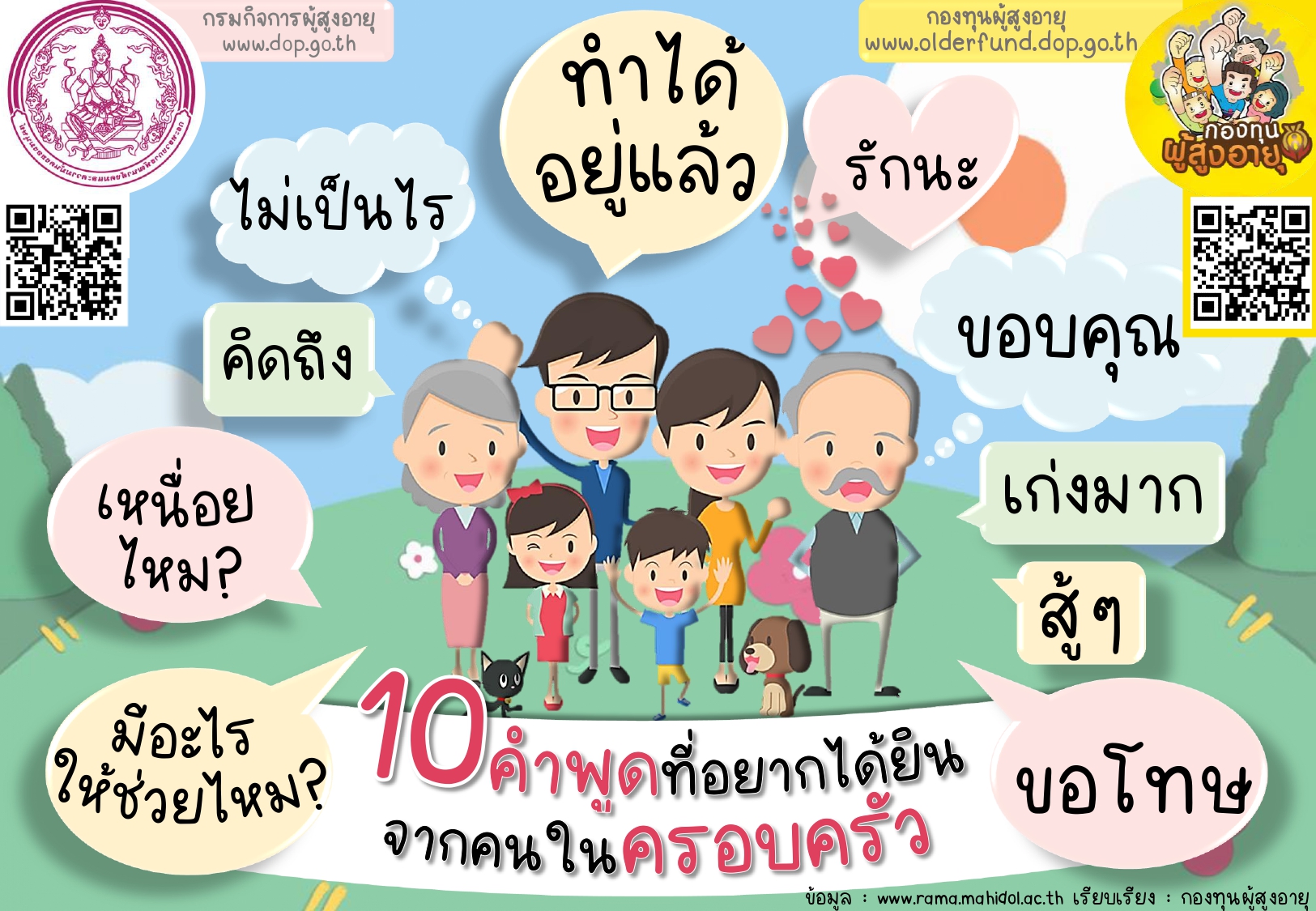 10 คำพูดที่อยากได้ยินจากคนในครอบครัว❤️